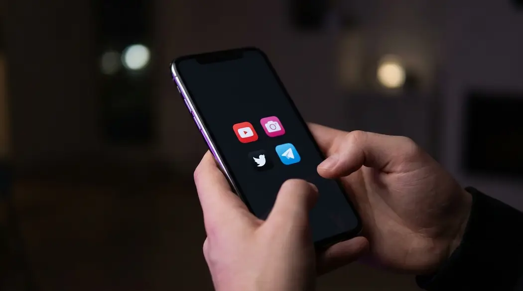 Social apps on a phone